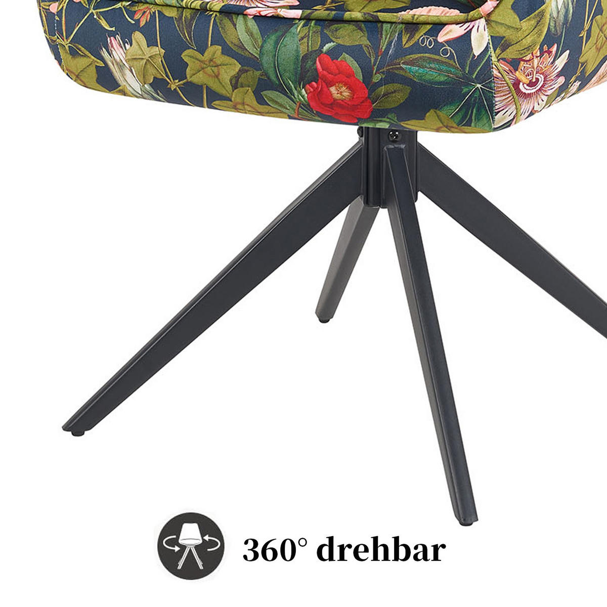 ARMLEHNSTUHL ARVIT - Multicolor/Schwarz, Textil/Metall (58/87/61cm) - B&D Home