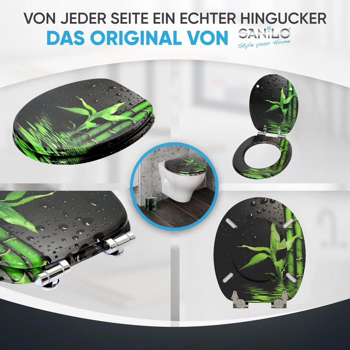 WC-SITZ mit Absenkautomatik Virella - Grün, Holzwerkstoff (38/6/47cm) - Sanilo