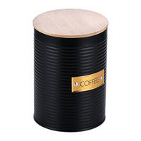 KAFFEEDOSE - Schwarz, Holz/Metall (11/16cm) - Relaxdays