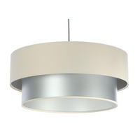 HÄNGELEUCHTE Silber 60/20 cm - Beige/Silberfarben, Kunststoff (60/1/20cm) - ONZENO