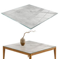 TISCHPLATTE 60x60 cm Betonstruktur mit Kratzern - Hellgrau, Glas (0.4/60/60cm) - TULUP