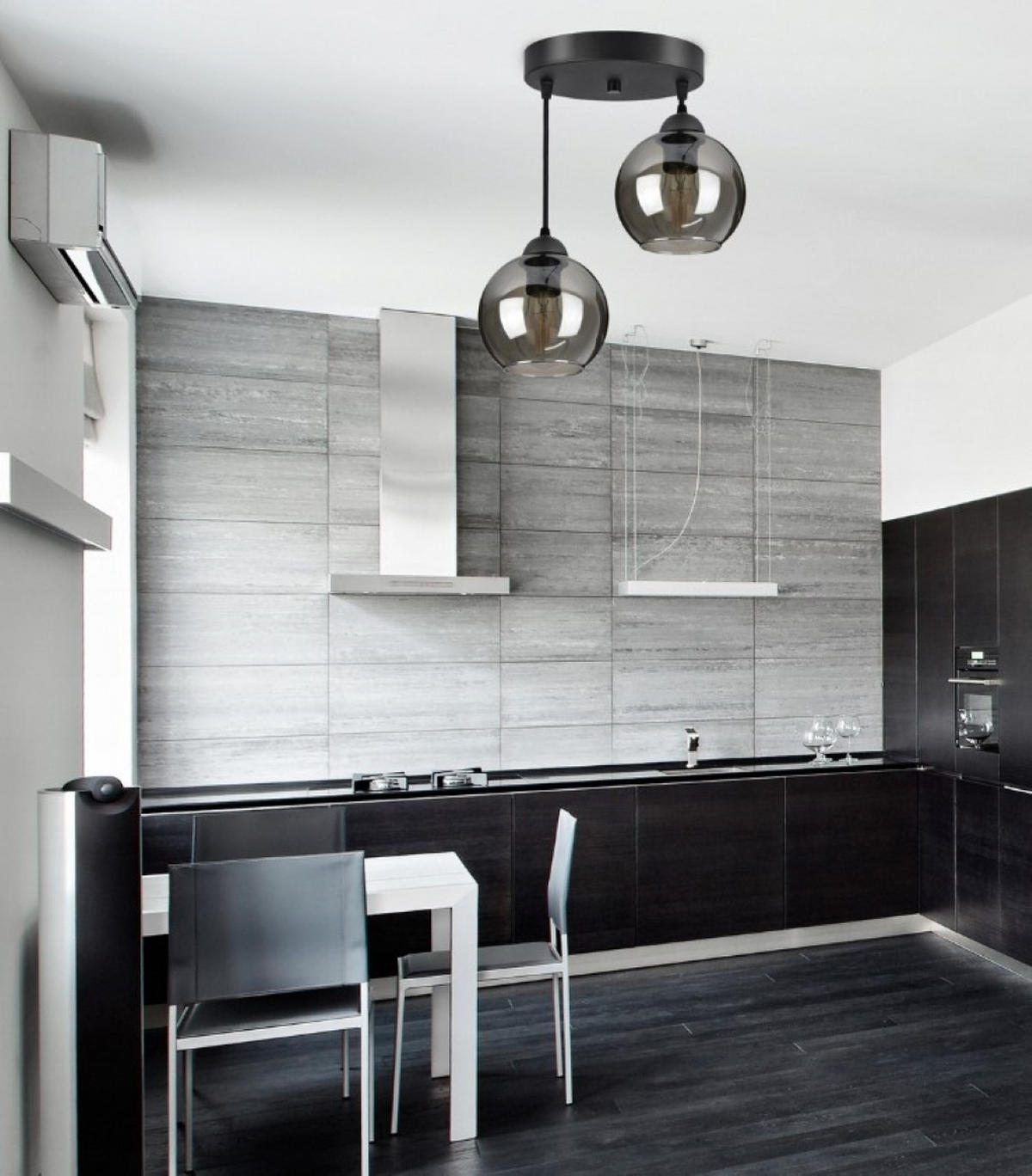 PENDELLEUCHTE HAGEN - Schwarz, Glas/Metall (35/35/70cm) - kiki design