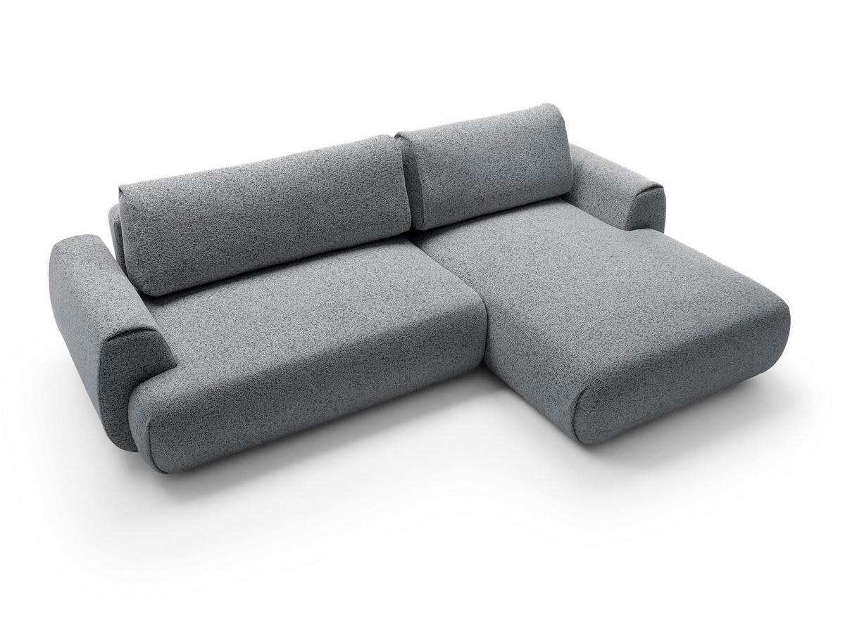 ECKSOFA Morena Dunkelgrau, mit Schlaffunktion, rechte seite - Dunkelgrau, Holzwerkstoff/Textil (270/167cm) - Bettso