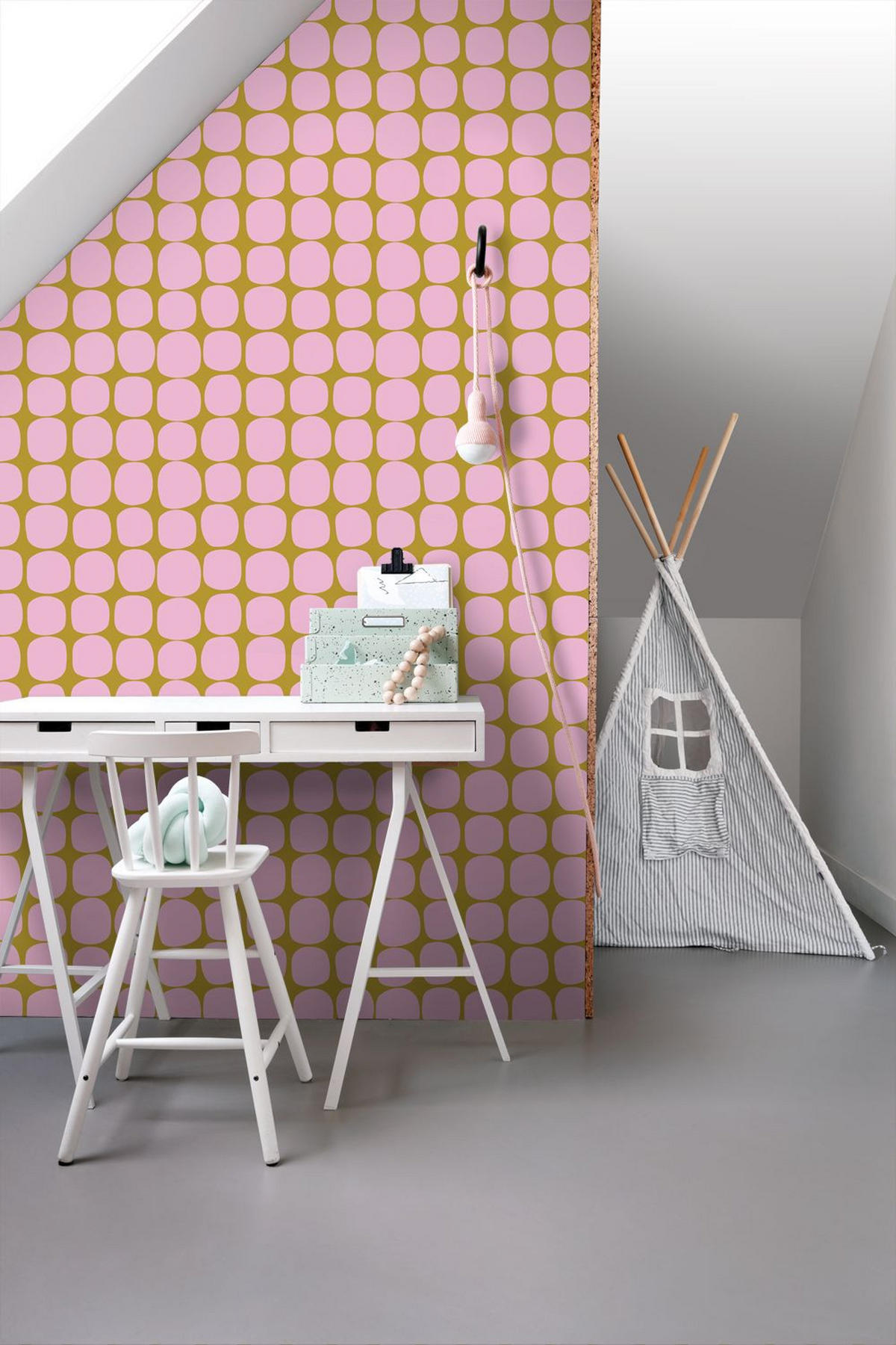 TAPETE grafisches Motiv 50 x 900 cm - Lila, Papier (50/0.1cm) - ESTAhome
