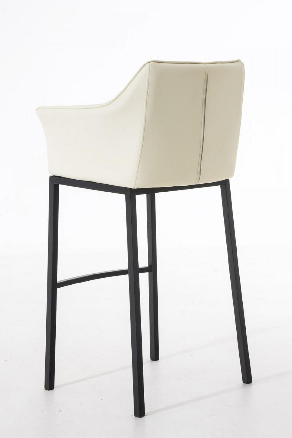 BARHOCKER Lederlook Creme - Creme/Schwarz, Textil/Metall (64/110/48cm) - CLP