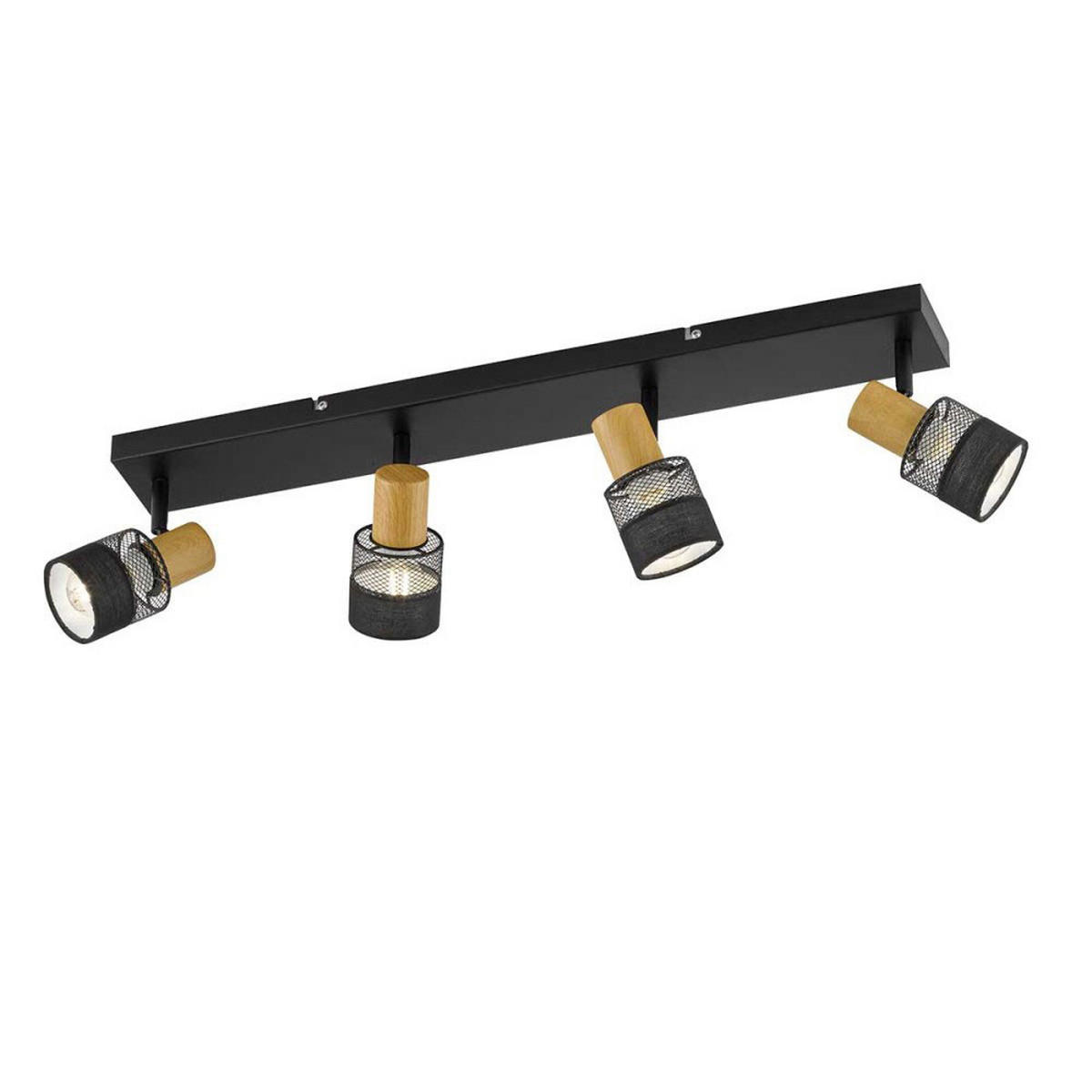 LED DECKENLEUCHTE Holzoptik Schwarz - Schwarz, Metall (65/8/17cm) - Wofi