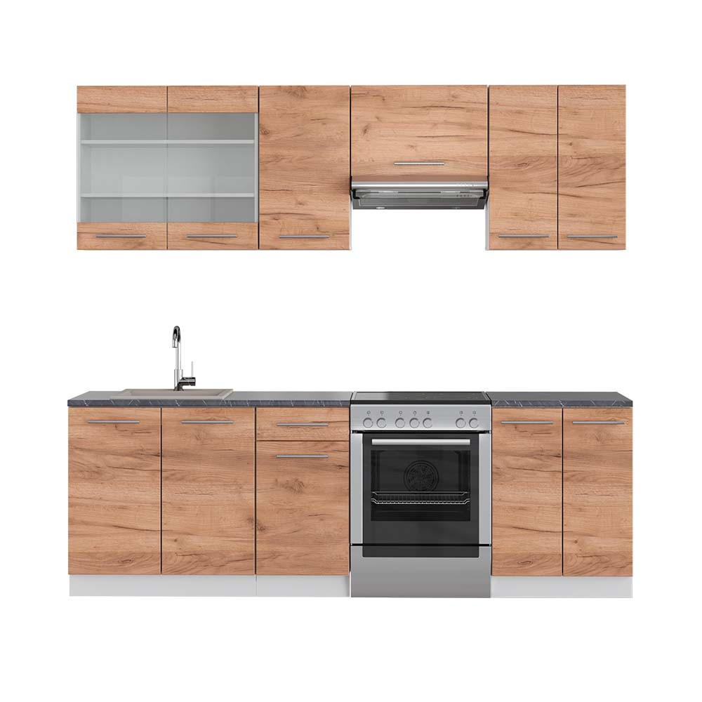 Vicco KUCHYNSKÝ KÚT Fame-Line Dub Goldkraft/biela 240 cm , AP Antracit