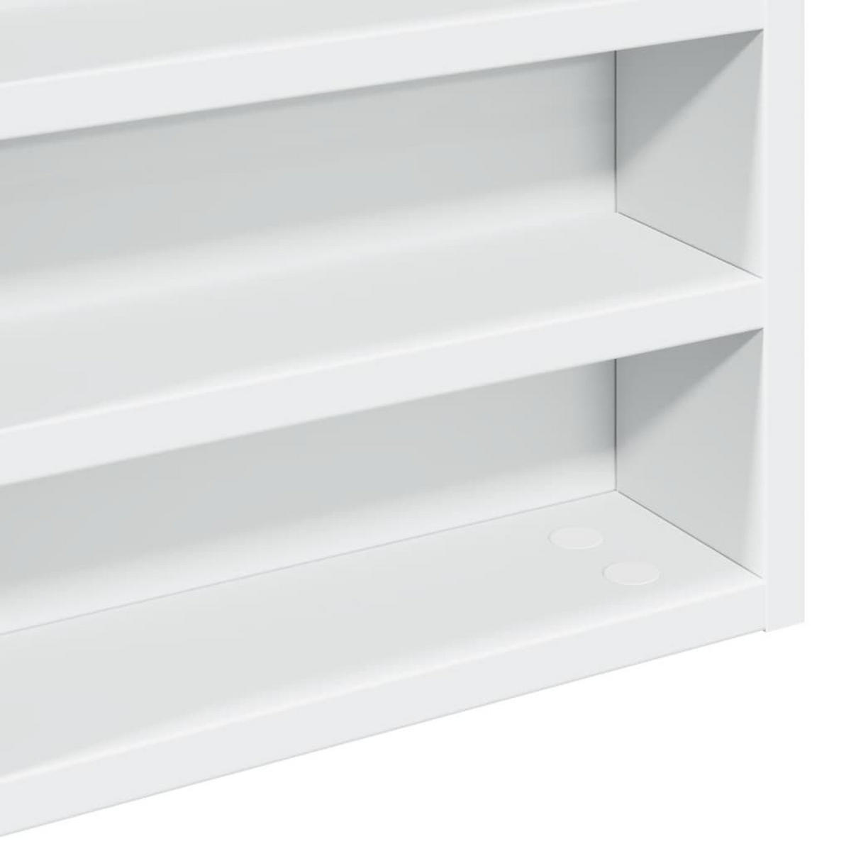 VITRINENSCHRANK Weiss 60/8,5/58 Cm Holzwerkstoff - Weiß, Holzwerkstoff (8.5/58/60cm) - vidaXL
