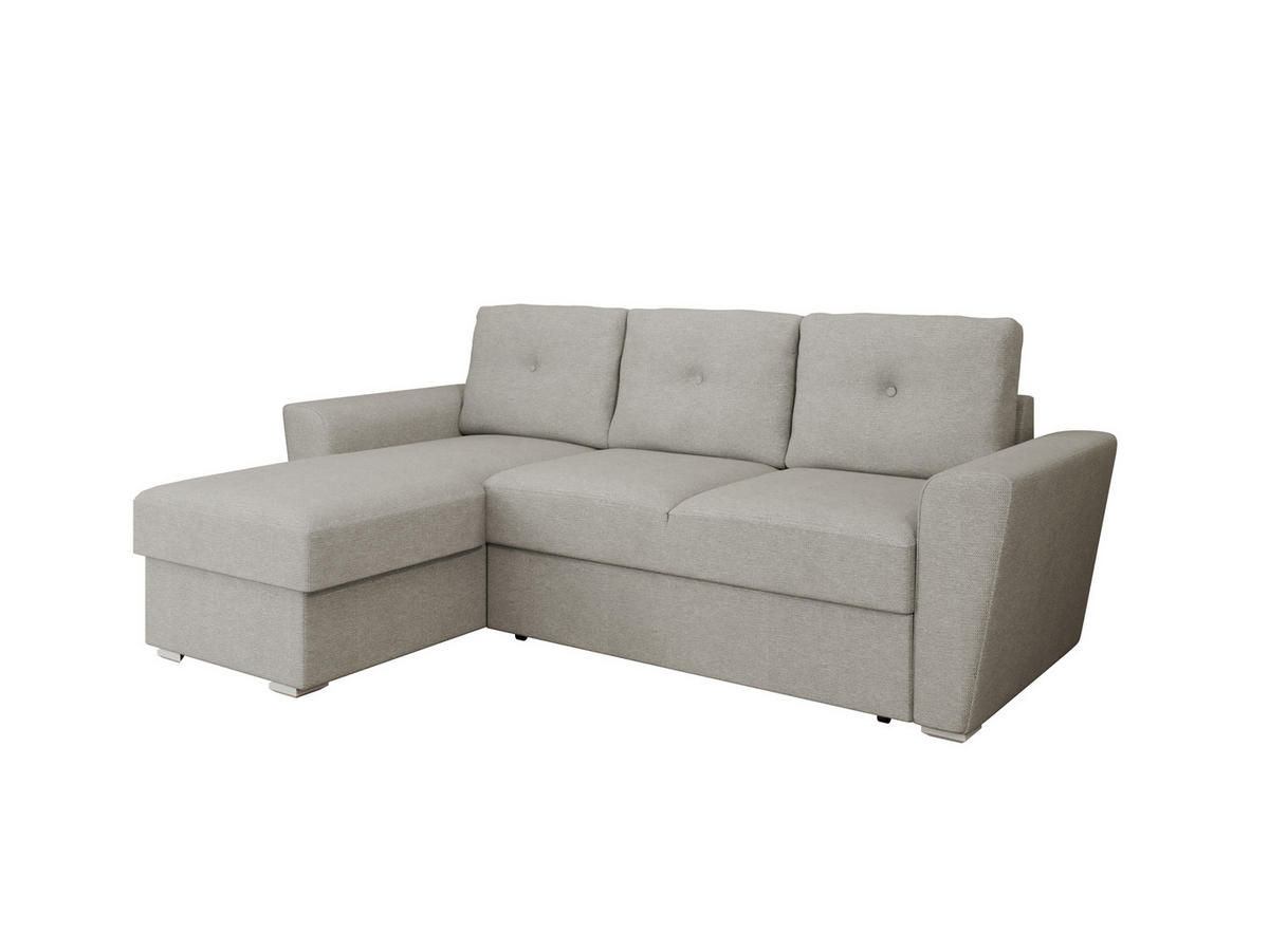 ECKSOFA Bellano Ecksofa L-Form- links oder rechts montierbar, hellgrau - Hellgrau, Holz (243/156cm) - Panda Möbel