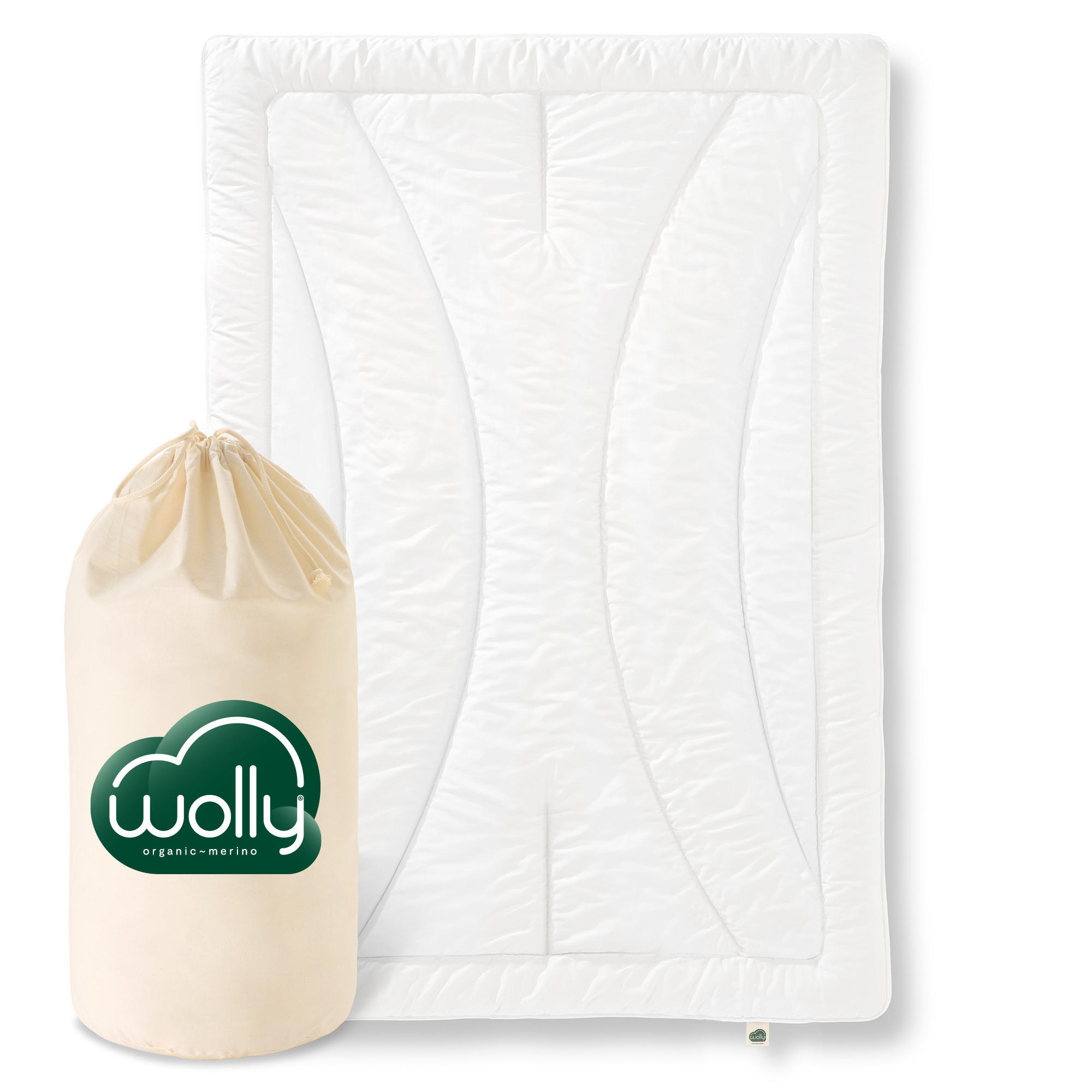 WINTERBETTDECKE MERINOWOLLE 100% Schurwolle warm - Weiß, Naturmaterialien/Textil (155/220cm) - wolly