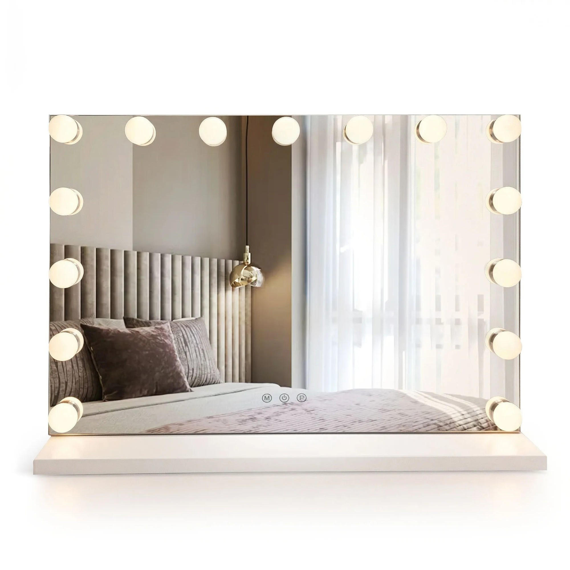 SPIEGEL Rea Led Hollywood White - Weiß, Glas (45/12/58cm) - REA