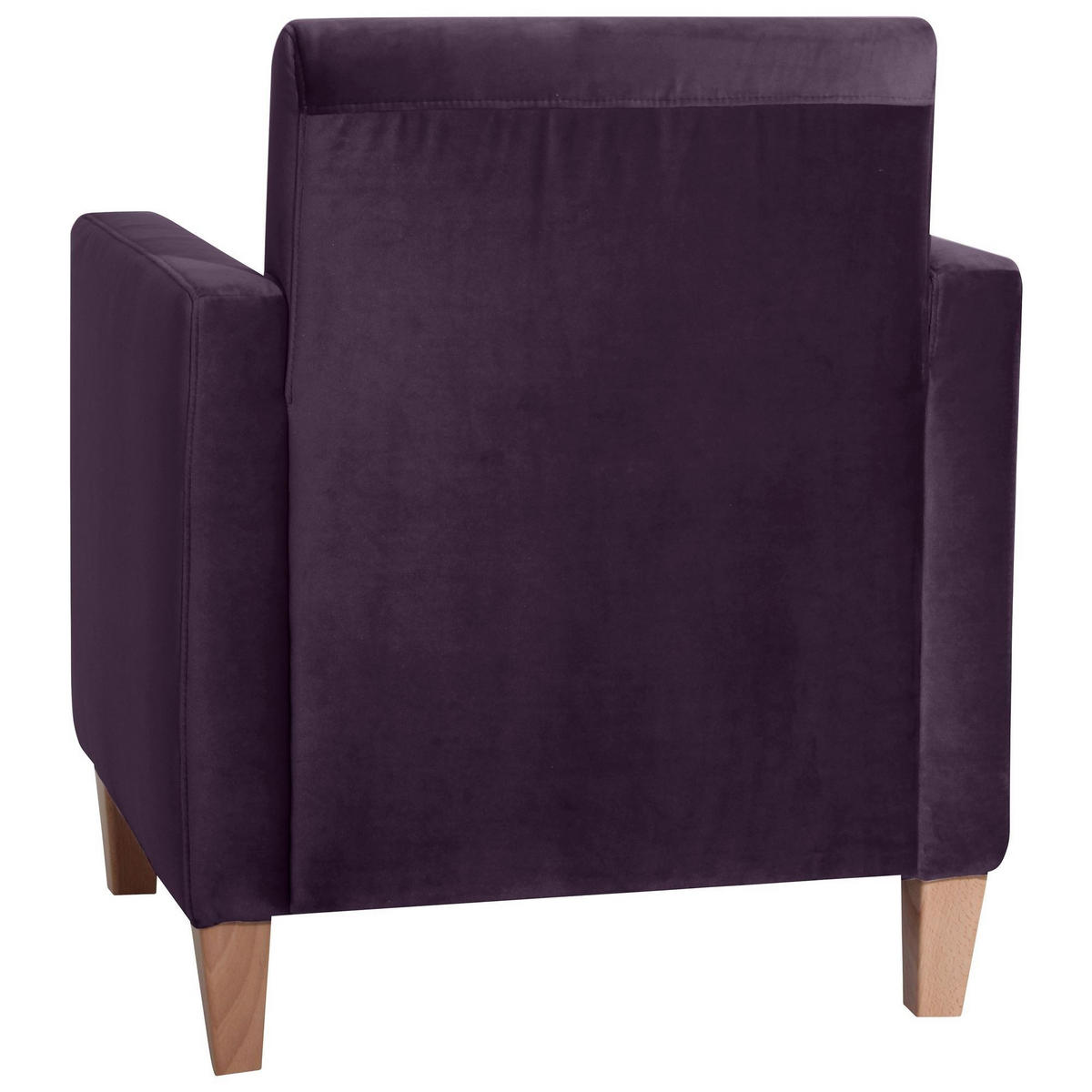 SESSEL Karol Bezug Samtvelours Buche natur / purple - Lila, Kunststoff (71/81/70cm) - 58aufmkessel