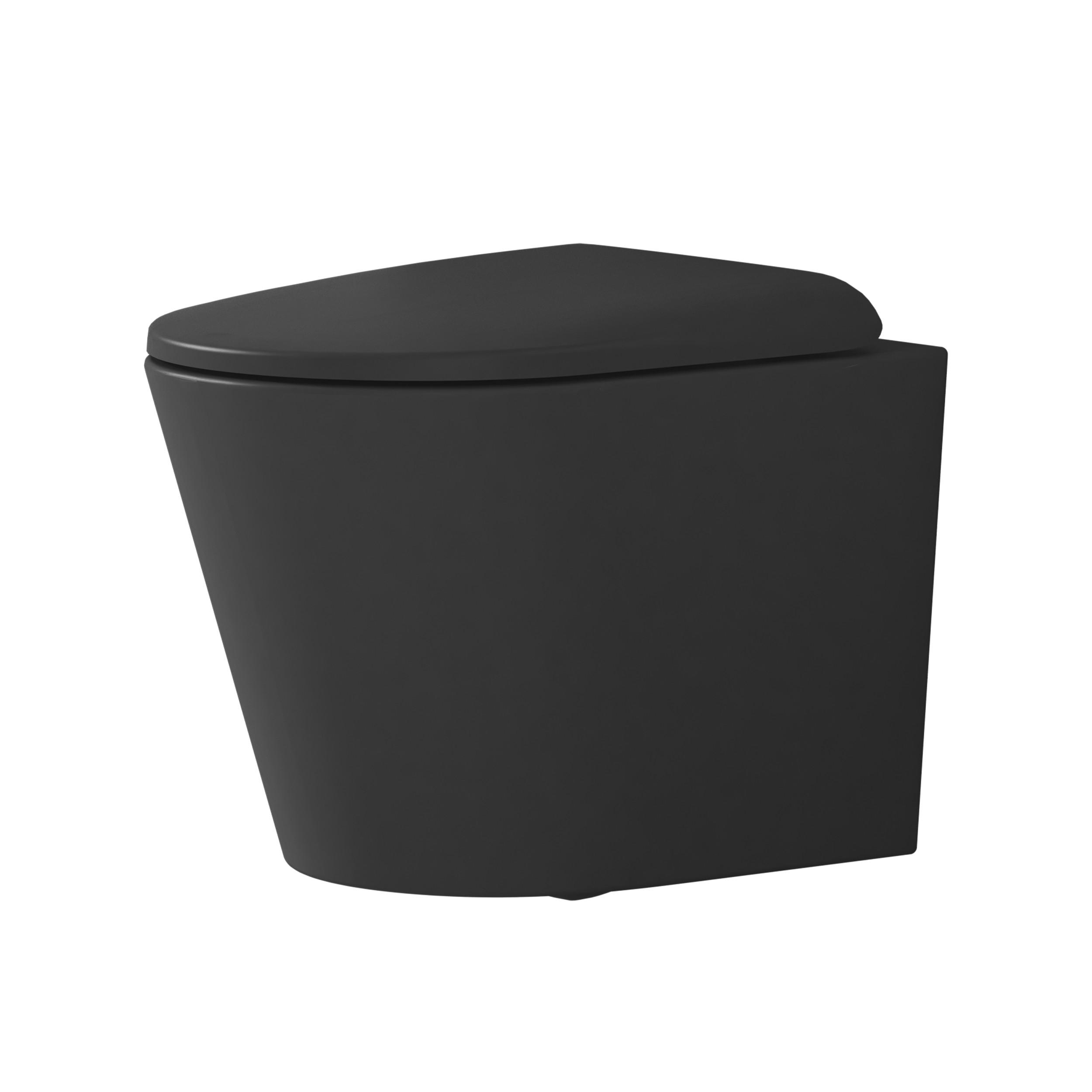 EMKE TOALETA na stěnu bez splachovacího okraje CT01 49/36,5 cm Matná černá