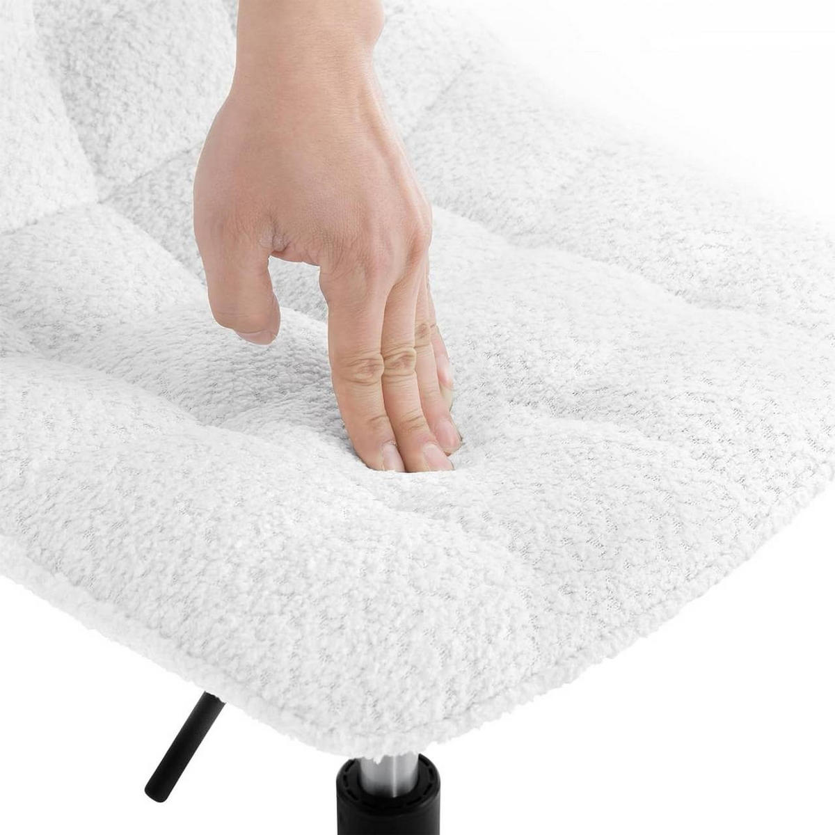 BARHOCKER 2er Set aus bequemer Chenille, Metall, Weiß - Schwarz/Weiß, Kunststoff/Textil (42.5/60.5/45cm) - Woltu