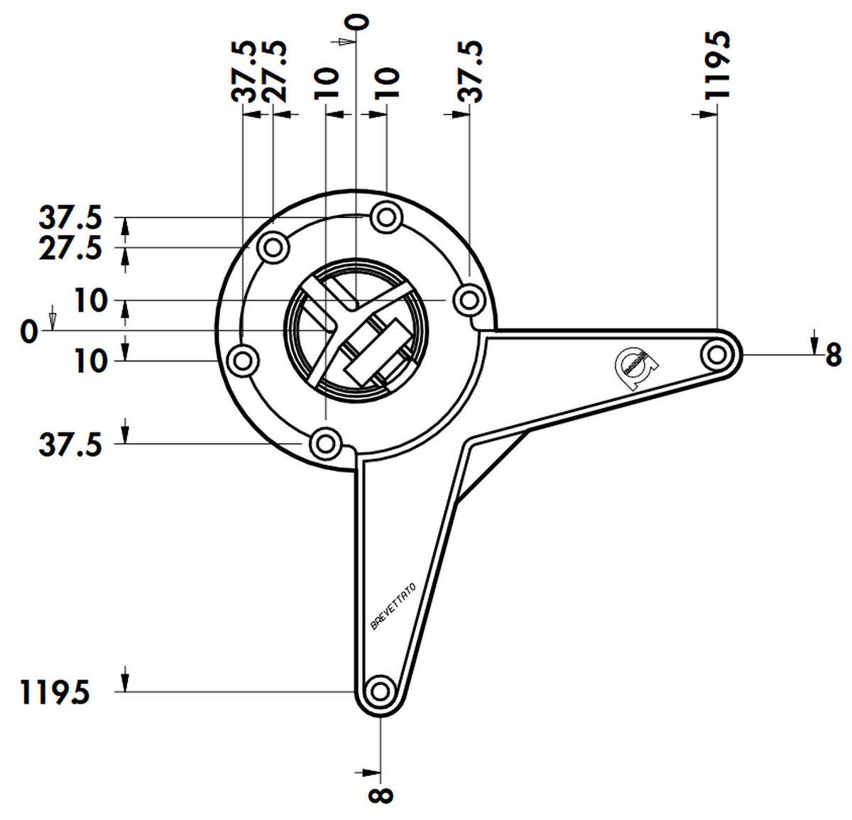 TISCHBEIN Studio (79,5-97,5cm), Stützfuß höhenverstellbar, max 150kg - Grau, Metall (0.01/97.5/0.01cm)