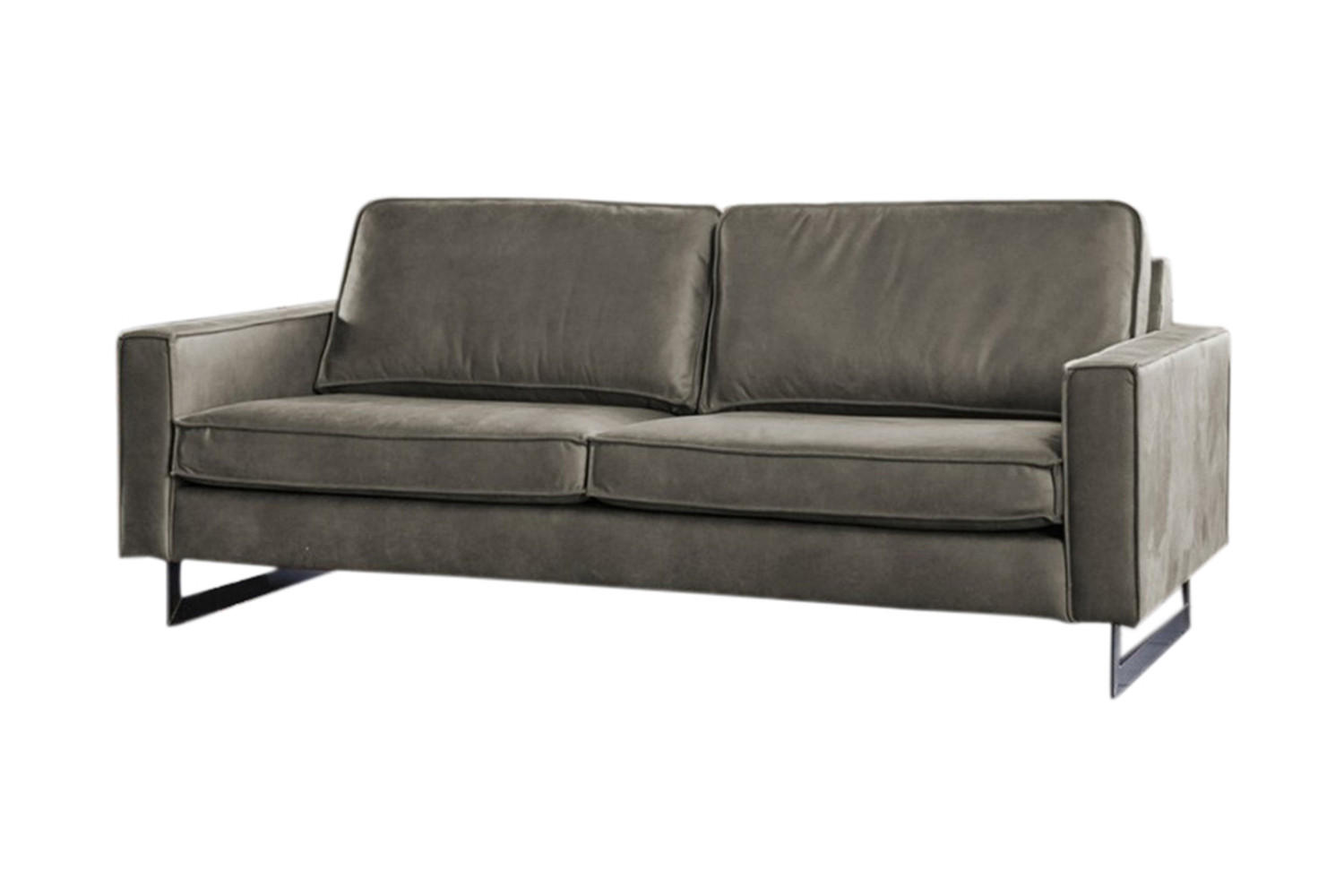 SOFA VILNIUS Anthrazit Kunstleder - Anthrazit/Schwarz, Textil (206/85/99cm) - KAWOLA