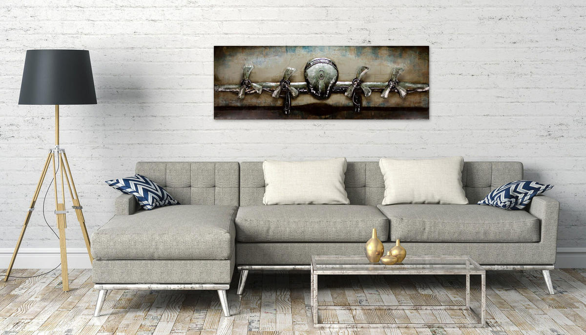 METALLBILD Beige 144/44 cm - Beige, Metall (7.6/44cm) - KUNSTLOFT