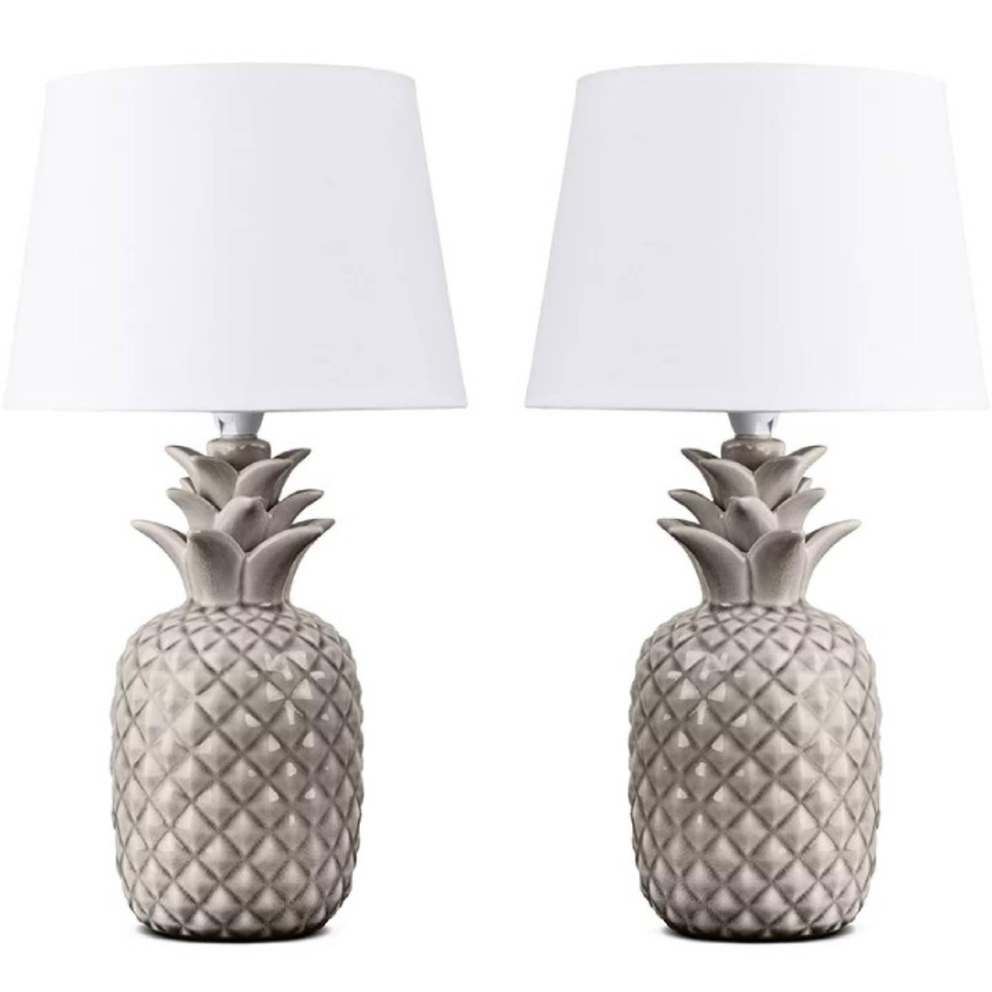 TISCHLAMPE AREDI 2-er Set, Weiß - Weiß, Keramik/Textil (22/22/38cm) - KONSIMO®