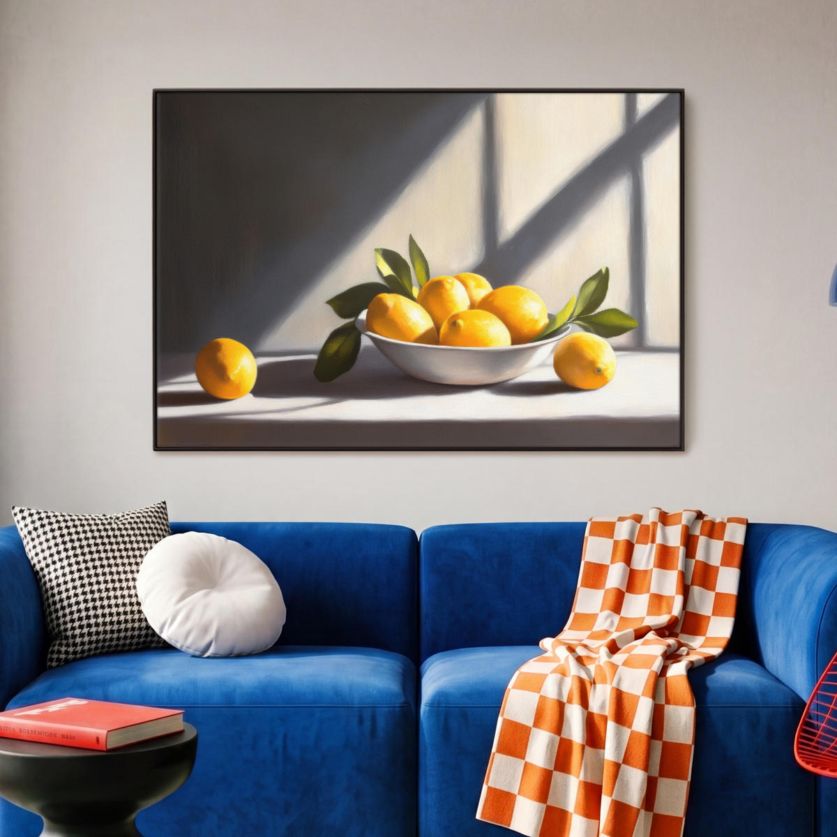 LEINWAND Bilder mit Rahmen - Zitronen - Stilleben - Gelb - 90x60 - Gelb, Textil (90/60cm) - MuchoWow