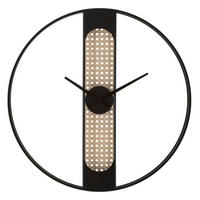 WANDUHR Ribby, schwarz und cremefarben, Eisen, 60 x 5 x 60 cm - Creme/Schwarz, Metall (60/60/5cm) - Mauro Ferretti