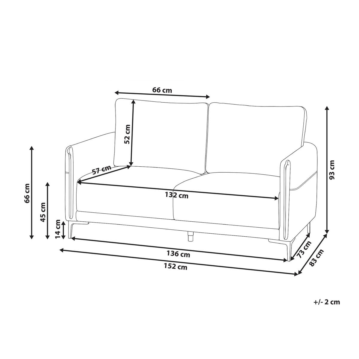 2-SITZER-SOFA Stoff Goldbraun Cilens - Goldfarben, Textil (152/93/83cm) - Beliani