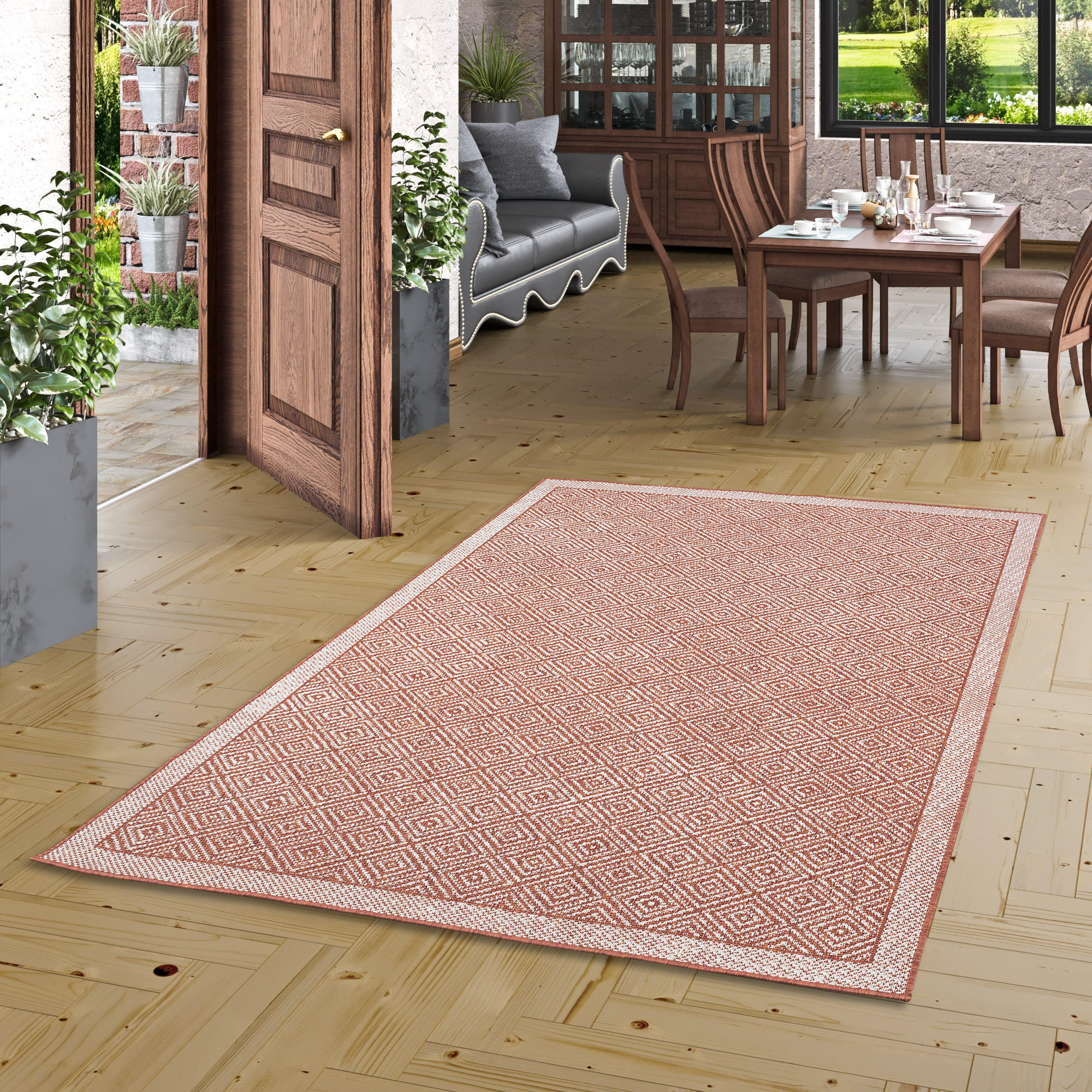 Thumbnail - Pergamon IN, Terracotta, Textil, 120x170 cm, Teppiche & Böden, Teppiche, Outdoorteppiche