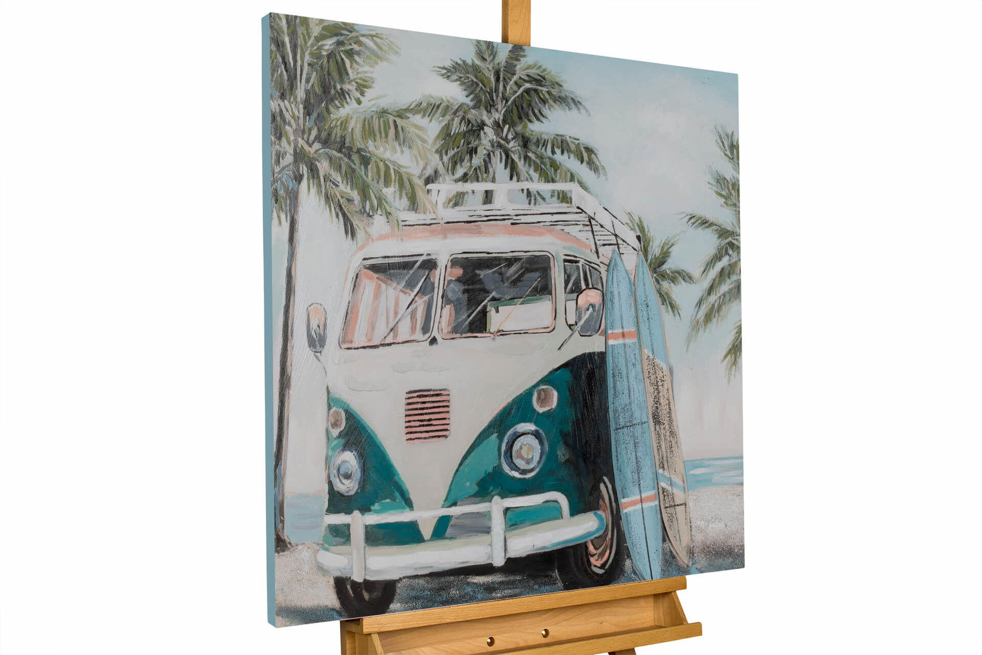 KUNSTLOFT RUČNĚ MALOVANÝ AKRYLOVÝ OBRAZ MODRÝ, 80/80 CM