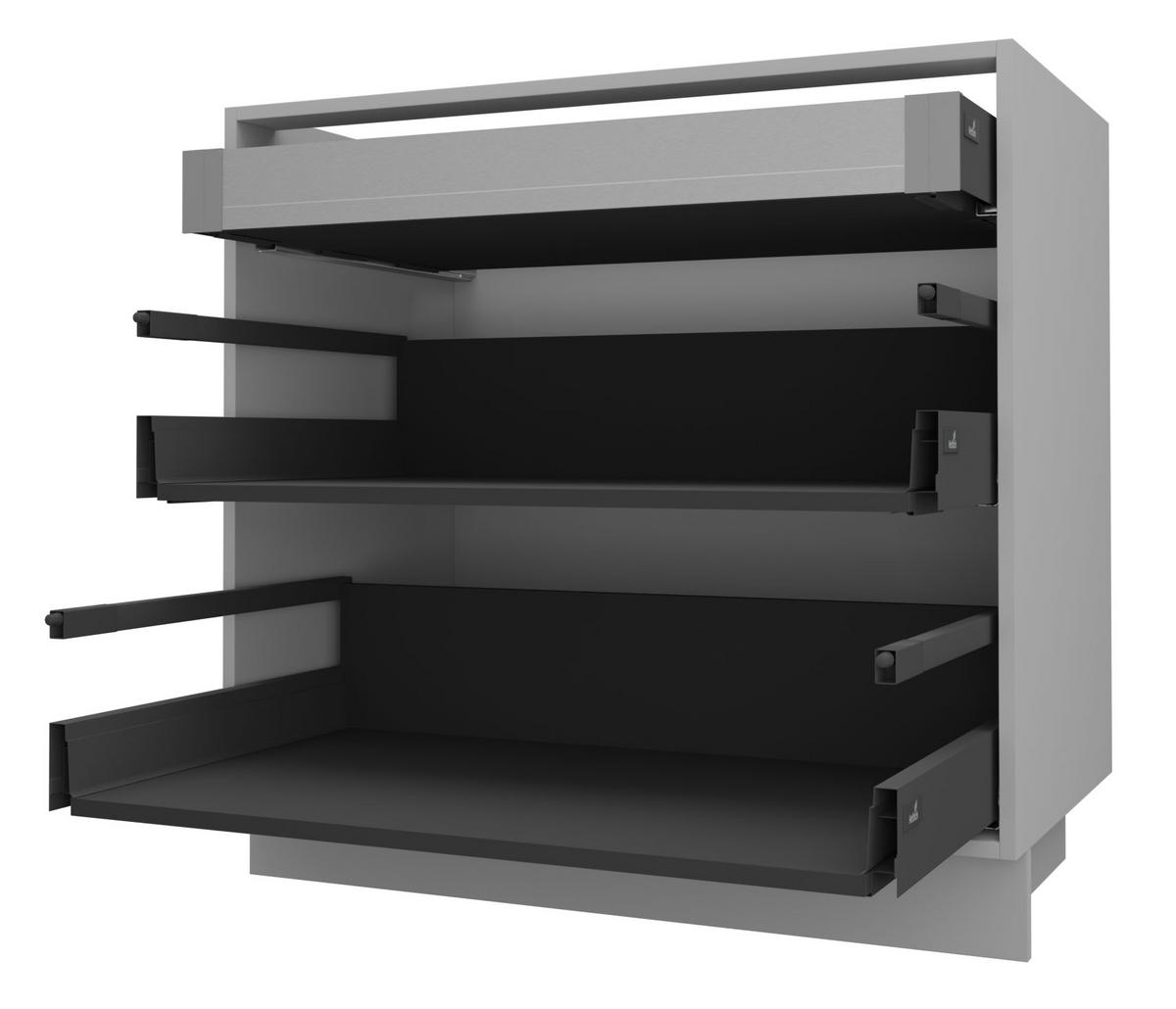 SCHUBLADENUNTERSCHRANK Brerra D2A/80/1A Korpus grau / Front RAL 1019 graubeige Matt 80 / 50 / 82 cm - Graubraun/Grau, Holz/Holzwerkstoff (80/82/50cm) - Feldmann-Wohnen
