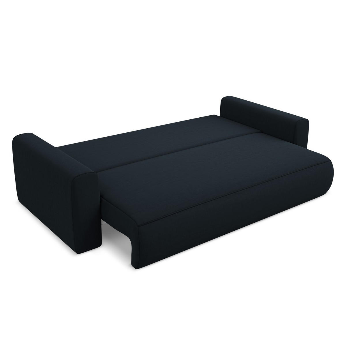 3-SITZER SOFA mit Schlaffunktion Samt Stoff Blau - Blau/Schwarz, Kunststoff/Textil (238/82/105cm) - LaMiaSofa