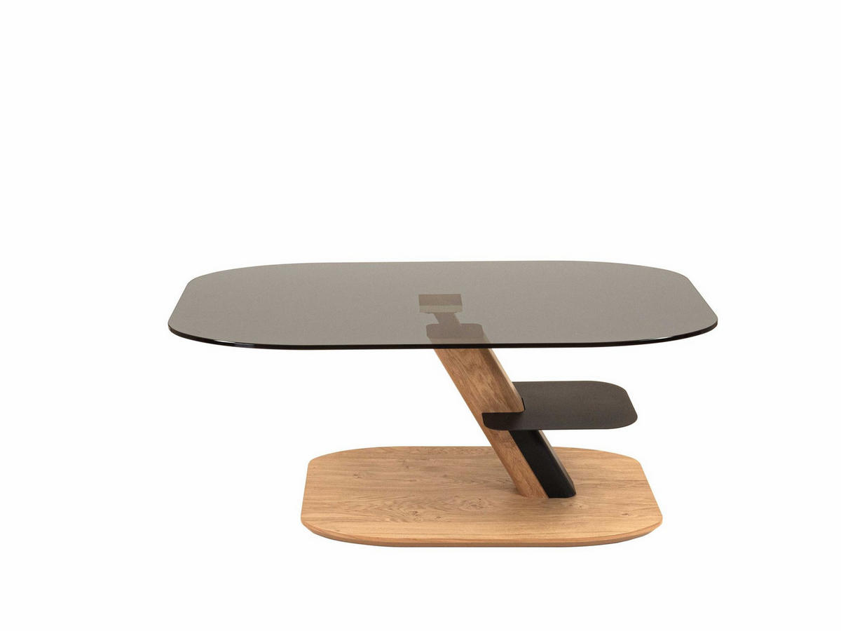 COUCHTISCH höhenverstellbar Codee 110x47x65 Parsolglas Wildeiche/Grau - Wildeiche/Grau, Glas (110/65/65cm) - 58aufmkessel