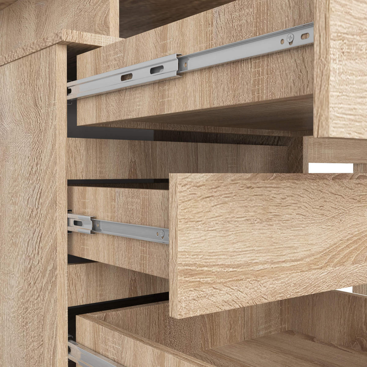 SCHREIBTISCH Eiche Sonoma 77/135/60 - Sonoma Eiche, Holzwerkstoff (60/135/77cm) - RAUMHIRSCH FURNITURE