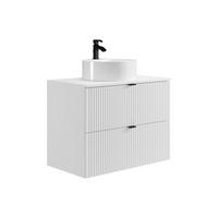 EINZELWASCHTISCH - 80cm x 47cm - MDF - weiß - ZEVINI - Weiß, Holz (80/60/47cm) - Vente-Unique