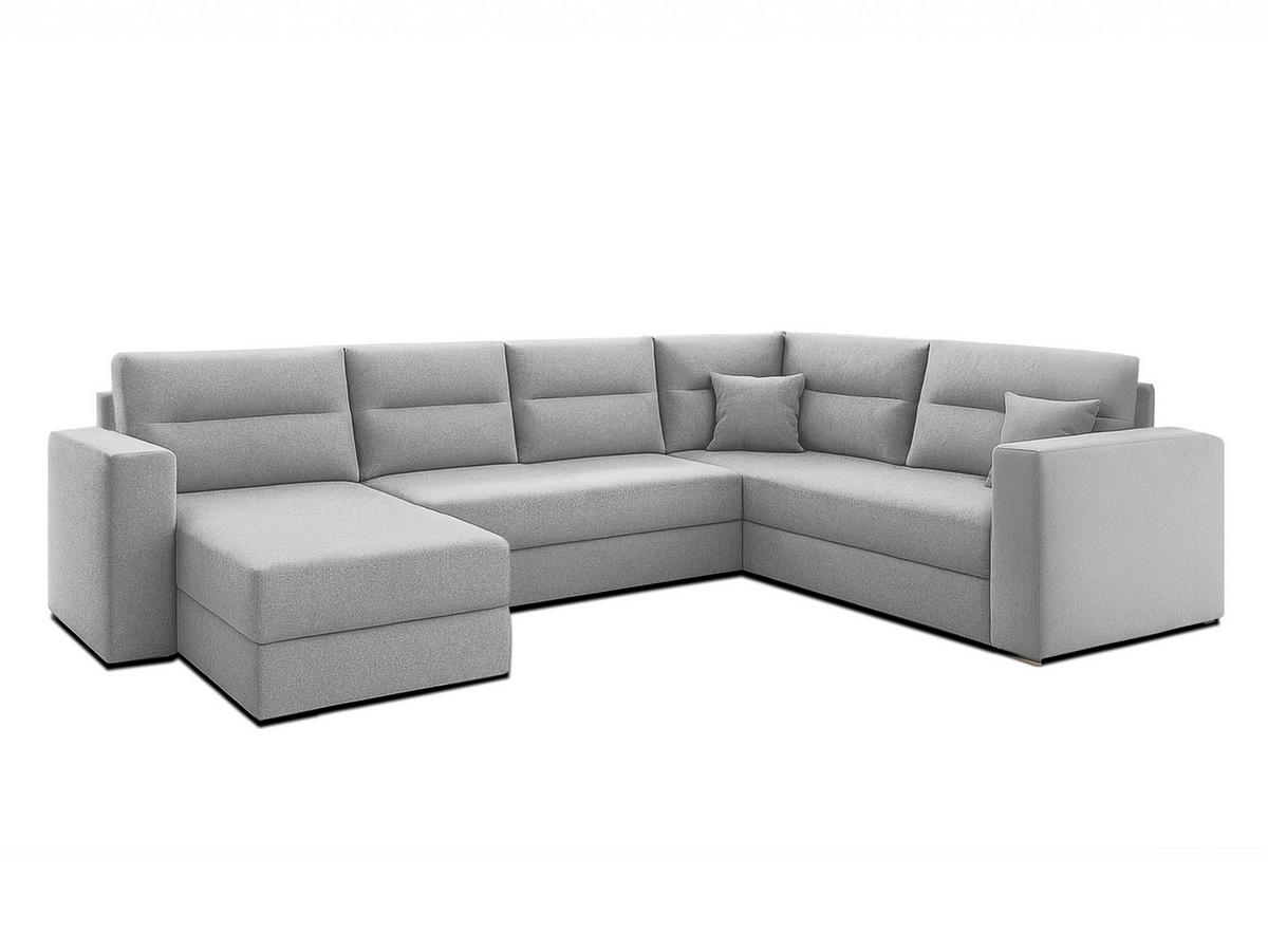 WOHNLANDSCHAFT Lovere Grau 314/217/90 cm mit Bettkasten Schlaffunktion Komfort - Schwarz/Grau, Kunststoff/Textil (314/90/217cm) - AX Living