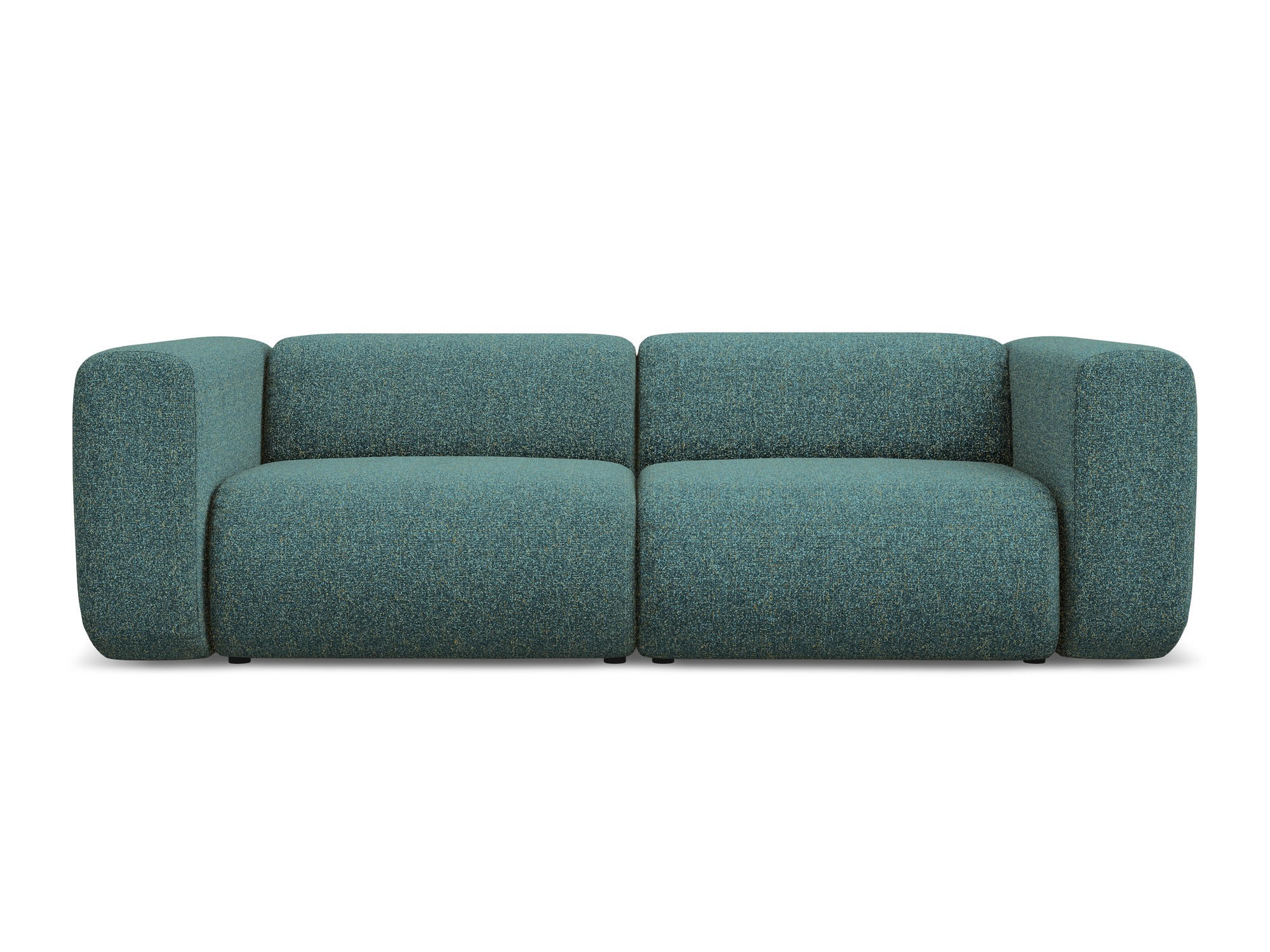3-SITZER SOFA Strukturstoff Stoff Blau - Blau/Petrol, Kunststoff/Textil (228/70/89cm) - Makamii