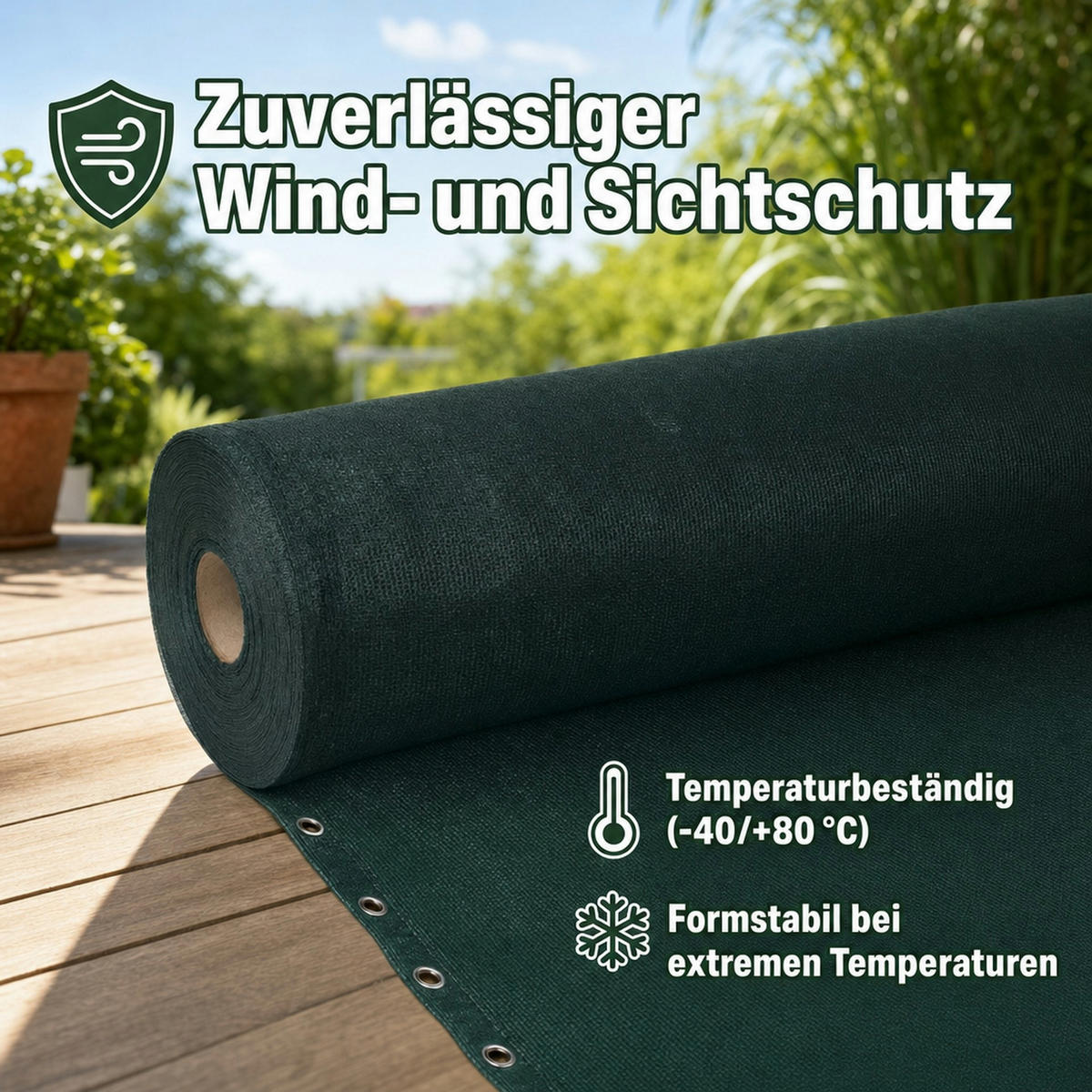 SICHTSCHUTZNETZ - Grün, Kunststoff (200/1cm) - KLASEBO