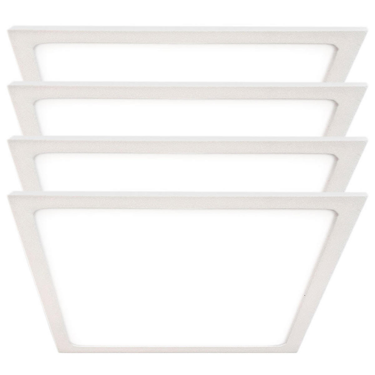 LED DECKENLEUCHTE Aufbau Weiß - Weiß, Metall (14/14/2.4cm)