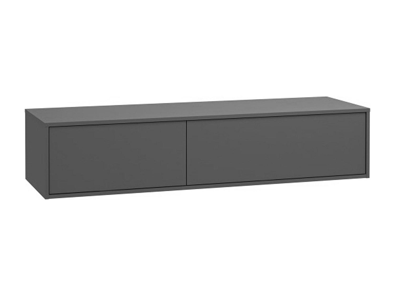 WASCHBECKENUNTERSCHRANK - 150cm x 47cm - Holzspan - anthrazitgrau - ISAURE - Anthrazit, Holz (150/32/47cm) - Vente-Unique