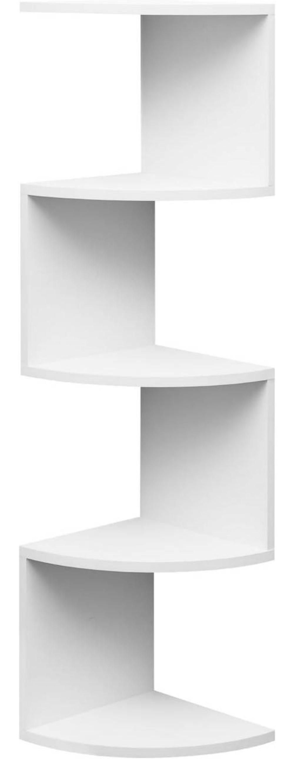 ECKREGAL 5 Ablagen, Zickzack-Design, Weiß - Weiß, Holzwerkstoff (25/106/25cm) - Woltu