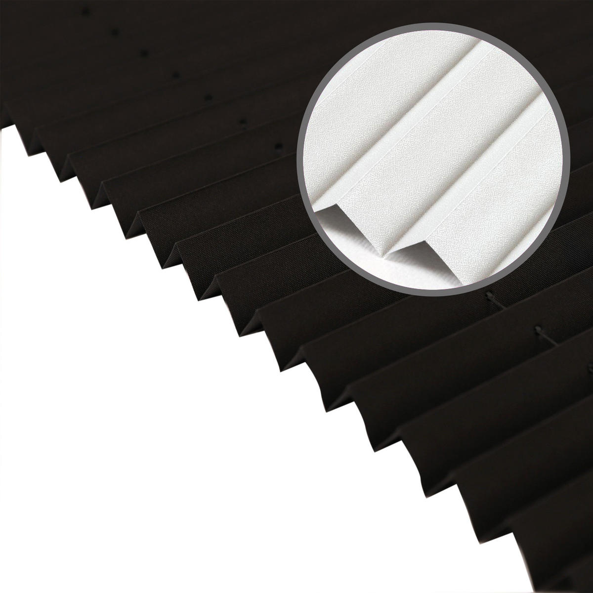 PLISSEE Thermo Basic 75 x 210cm Klemmfix ohne Bohren - Schwarz, Textil (75/210/210cm) - Deco-Raum