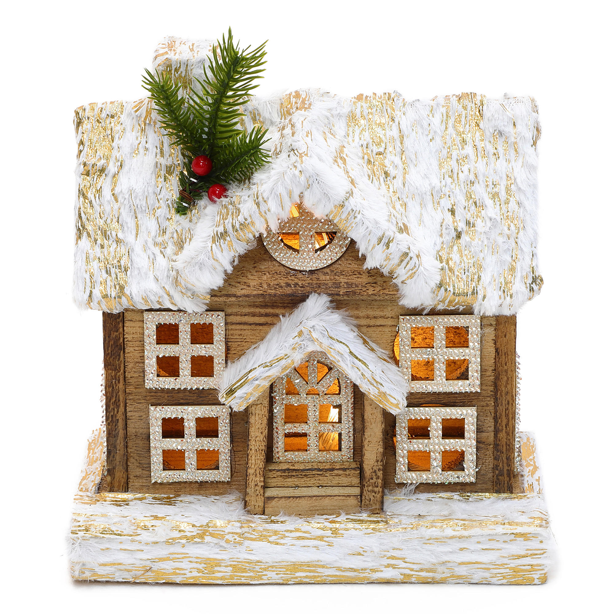 WEIHNACHTSHAUS HTHD0249 - Braun, Holz (15/26/23cm) - Hometopia