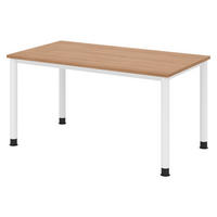 SCHREIBTISCH Serie-H 80/140/74 cm in Nussbaumfarben/Weiß - Nussbaumfarben/Weiß, Holzwerkstoff (80/140/74cm) - bümö