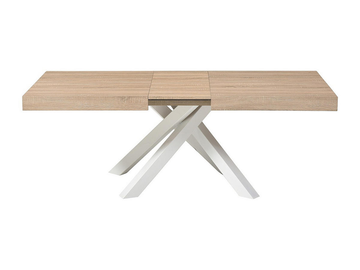 ESSTISCH ausziehbar - 6 bis 10 Personen - MDF & Metall - Holzfarben & Weiß - CATONAV - Naturfarben, Holz (90/240/75cm) - Vente-Unique