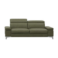 3-SITZER Sofa Talisman Echtleder Olivgrün - Olivgrün, Leder/Metall (216/80/100cm)