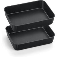 BACKBLECH 2er Set 23,8 x 18 x 5 cm Antihaft - Schwarz, Metall (18/5/23.8cm)