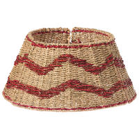 WEIHNACHTSBAUMKRAGEN 24 cm Naturfarben Hiver - Rot/Naturfarben, Naturmaterialen (24cm) - Beliani