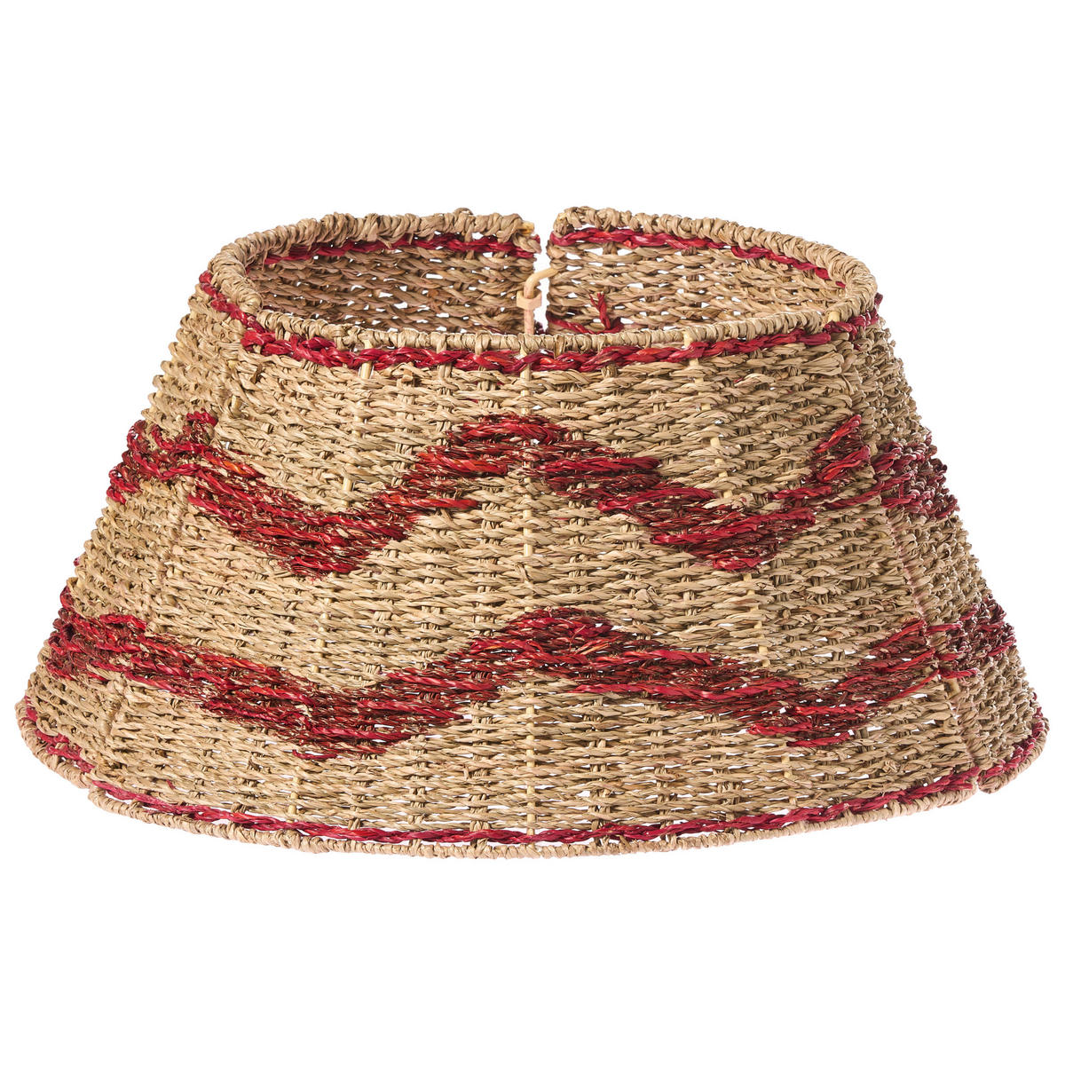 WEIHNACHTSBAUMKRAGEN 24 cm Naturfarben Hiver - Rot/Naturfarben, Naturmaterialen (24cm) - Beliani