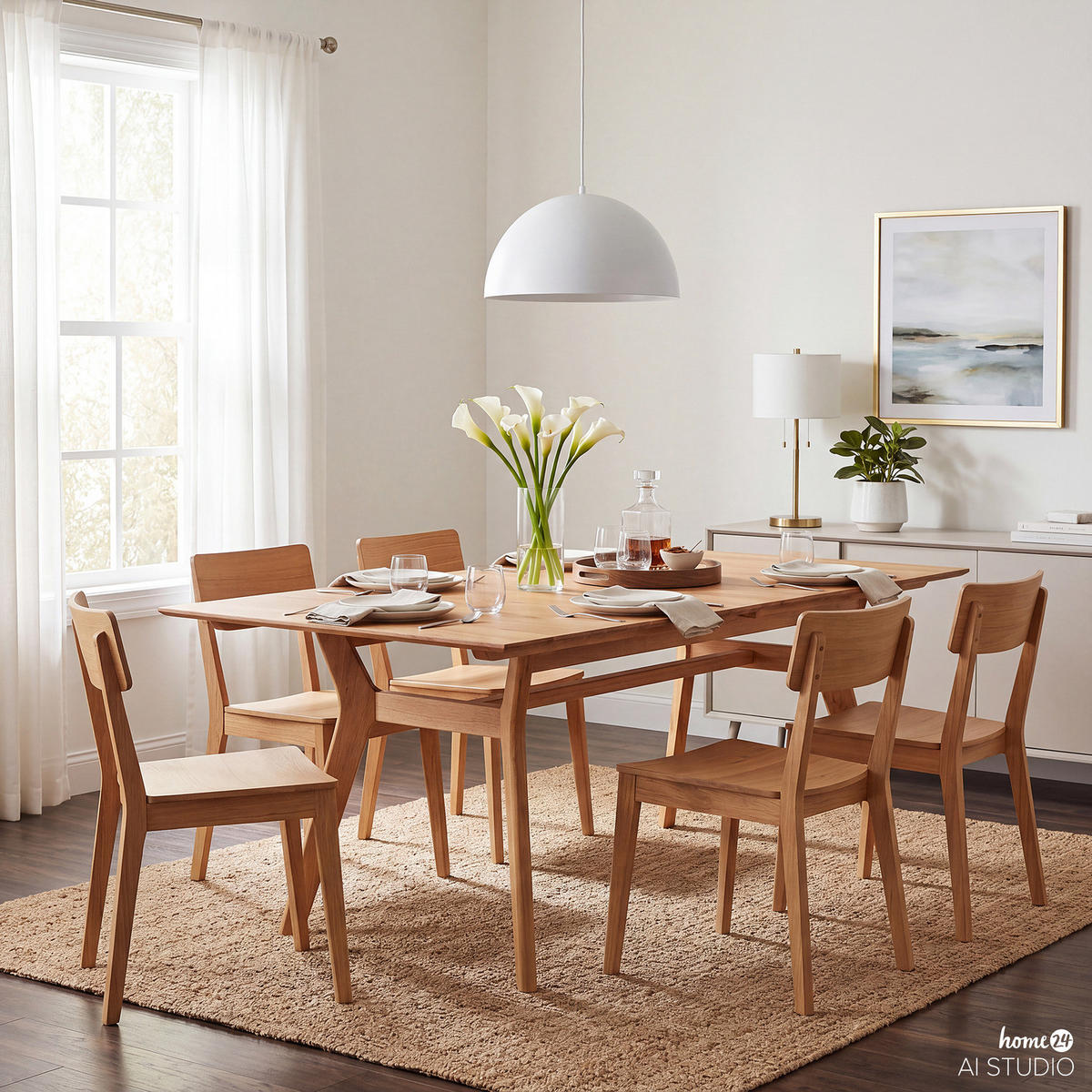 ESSTISCH - Massivholz - Buchefarben, Holz (90/160/75cm) - home24