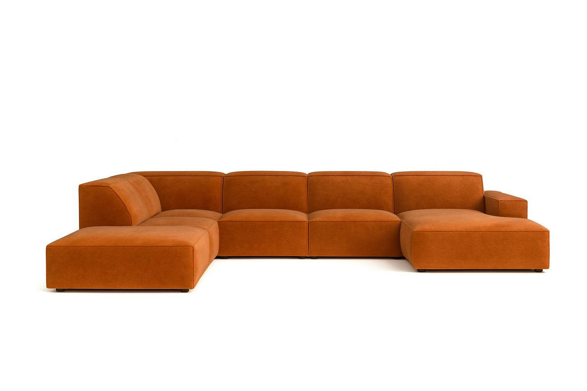 ECKSOFA Cursal V, Stoff Salvador, Braun, Links - Braun, Holz (364/262cm) - Kaiser Möbel