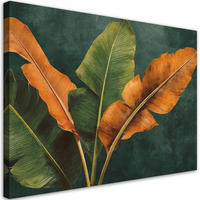 WANDBILD tropische bananenblätter - Grün, Textil (60/40cm) - Feeby