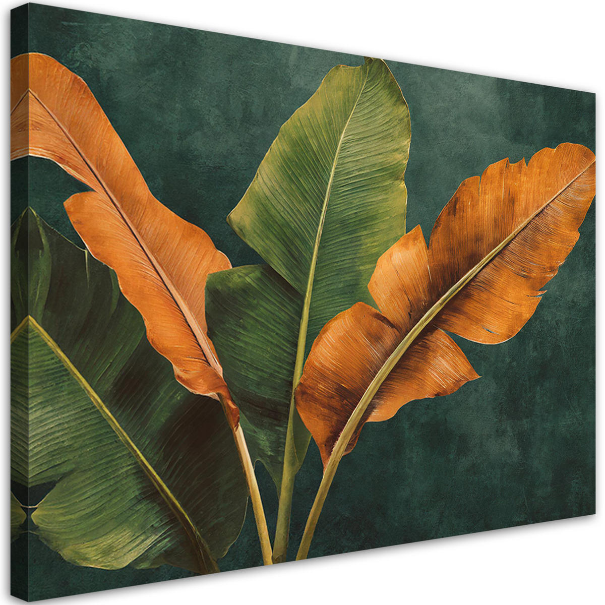 WANDBILD tropische bananenblätter - Grün, Textil (60/40cm) - Feeby